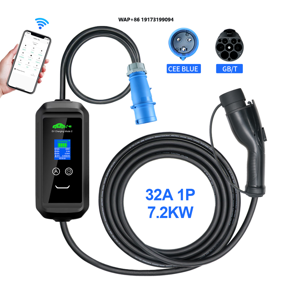 Ev Charger - Cargador Portátil para Vehículos Eléctricos, Enchufe