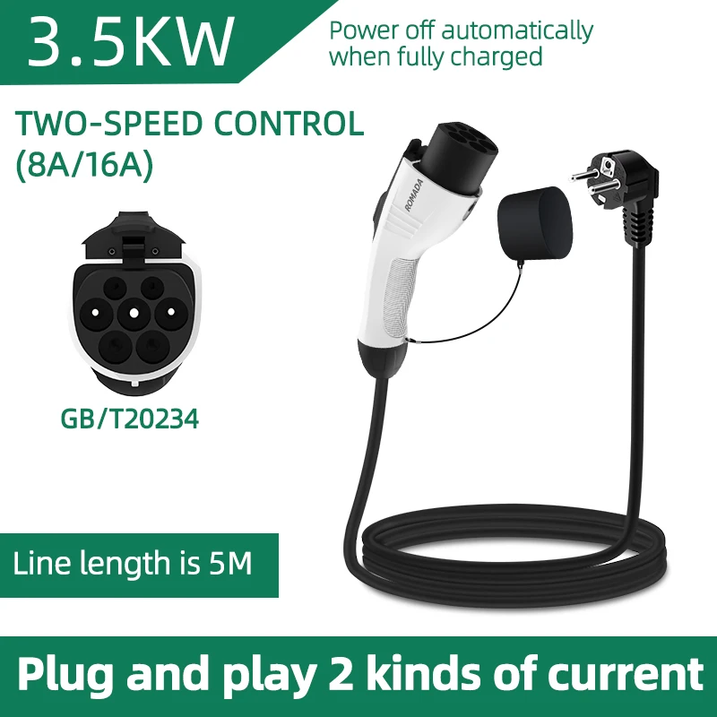 Ev Charger Adapter - Para vehículo eléctrico 3.5KW 16A EV