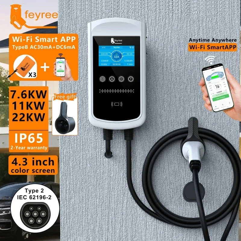 Wallbox Ev - Cargador Feyree Tipo 2 para Vehículos